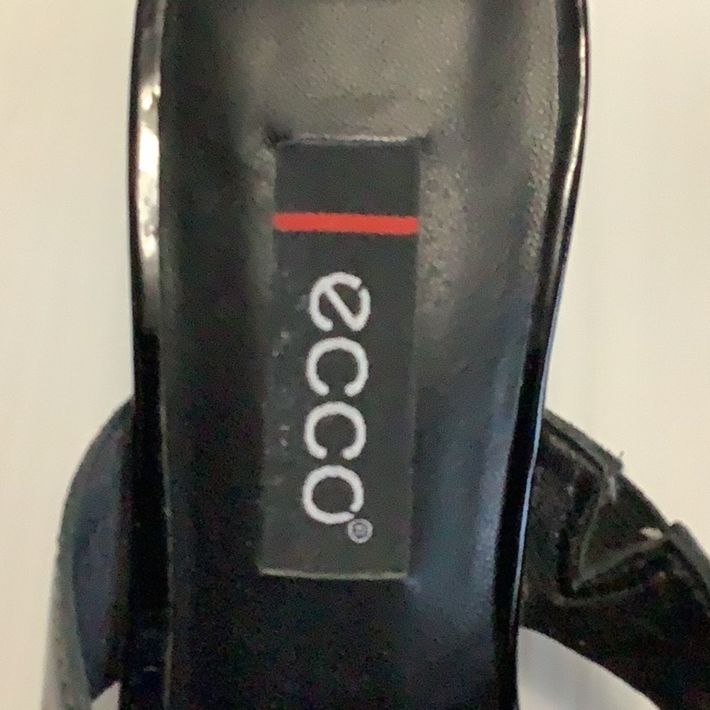 ECCO Black Patent‎ Leather Silver Stud Mules Edgy Grunge Y2K Size 37 - Picture 16 of 16